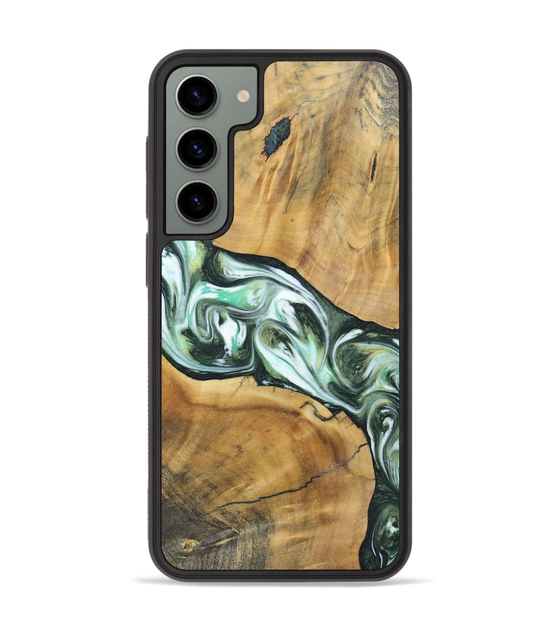 Galaxy S23 Plus Wood+Resin Phone Case - Shirley (Green, 696480)