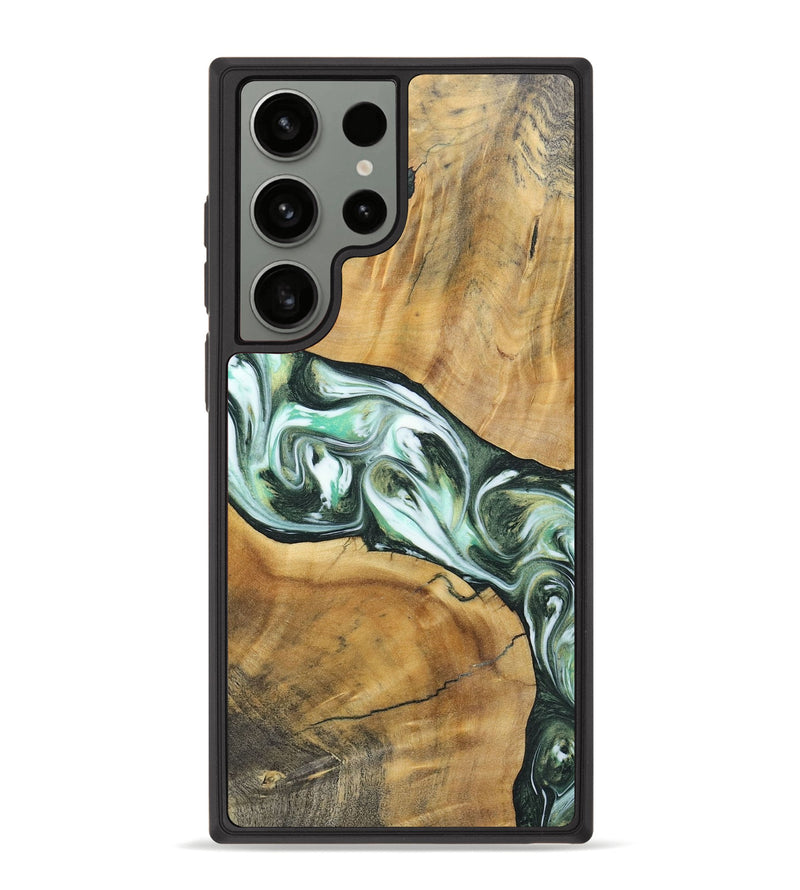 Galaxy S23 Ultra Wood+Resin Phone Case - Shirley (Green, 696480)