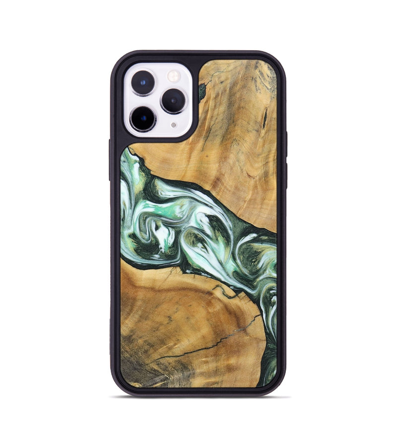 iPhone 11 Pro Wood+Resin Phone Case - Shirley (Green, 696480)