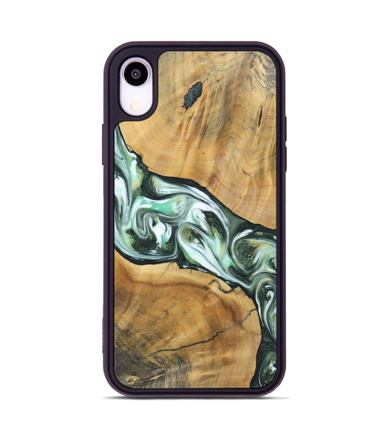 iPhone Xr Wood+Resin Phone Case - Shirley (Green, 696480)