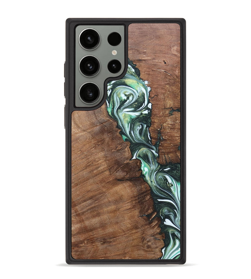 Galaxy S23 Ultra Wood+Resin Phone Case - Caiden (Green, 696482)
