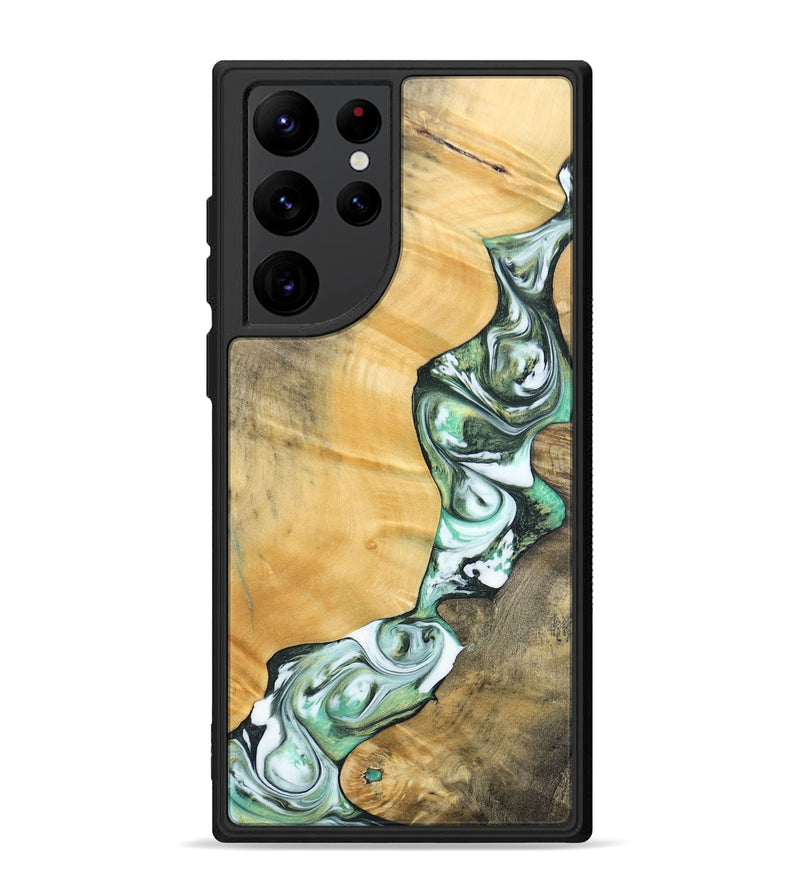 Galaxy S22 Ultra Wood+Resin Phone Case - Rosa (Green, 696486)