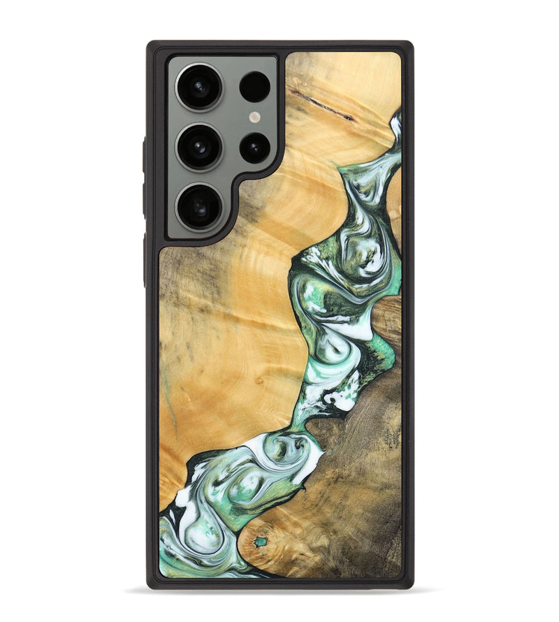 Galaxy S23 Ultra Wood+Resin Phone Case - Rosa (Green, 696486)