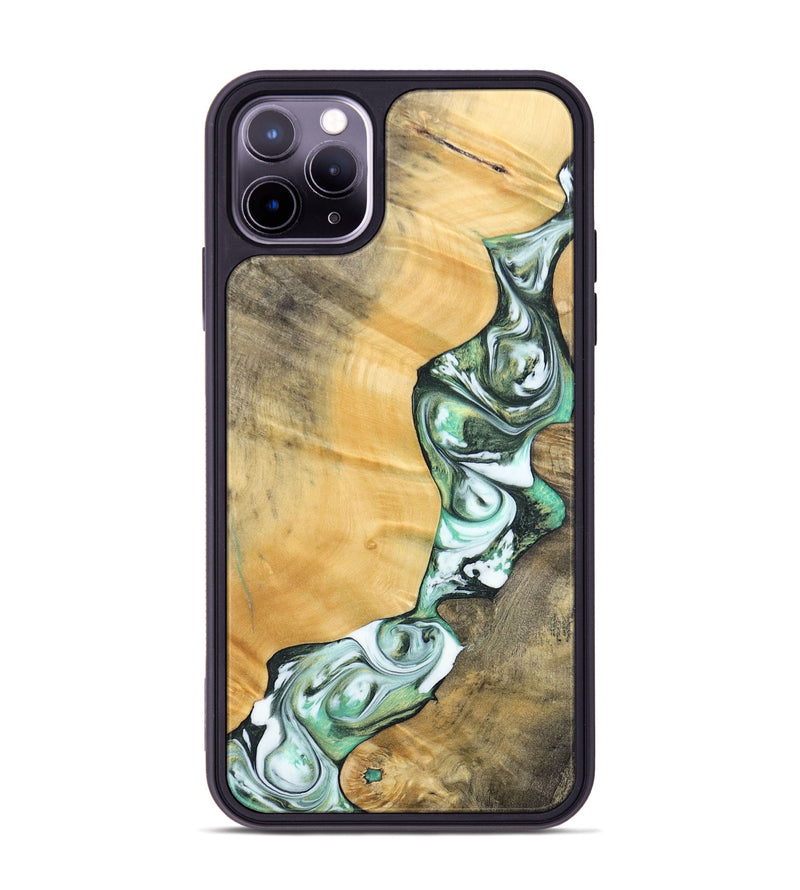 iPhone 11 Pro Max Wood+Resin Phone Case - Rosa (Green, 696486)