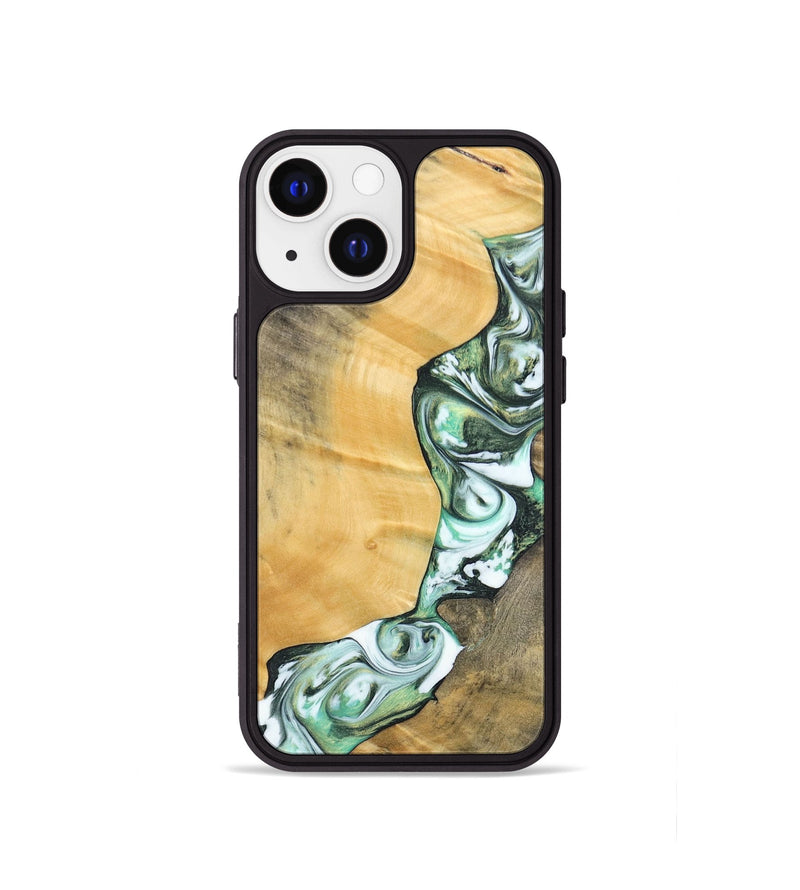 iPhone 13 mini Wood+Resin Phone Case - Rosa (Green, 696486)
