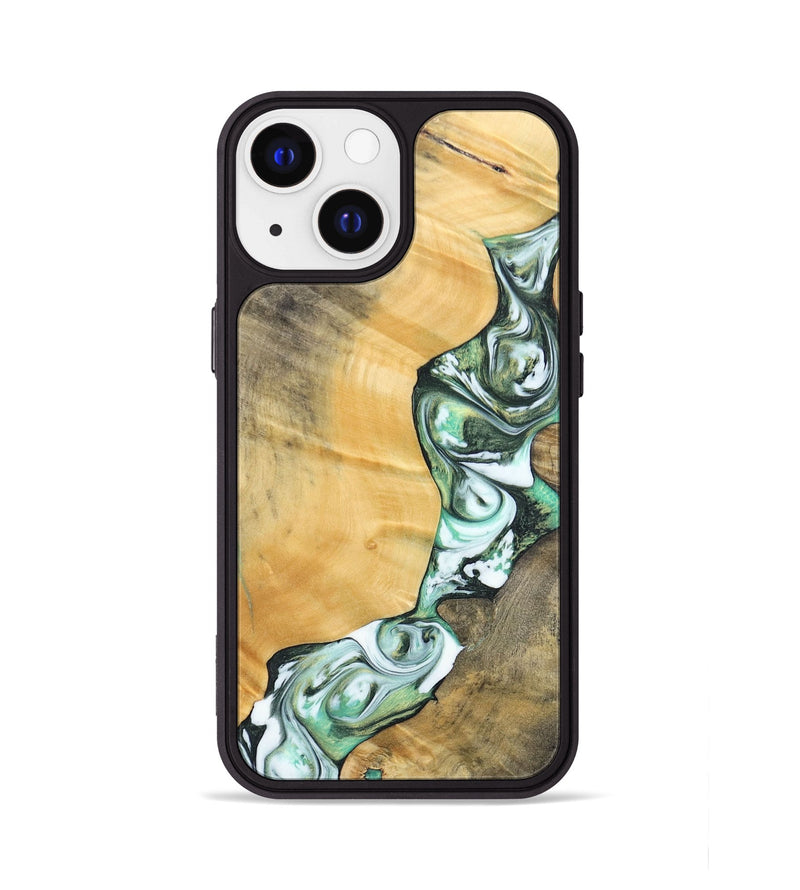 iPhone 13 Wood+Resin Phone Case - Rosa (Green, 696486)