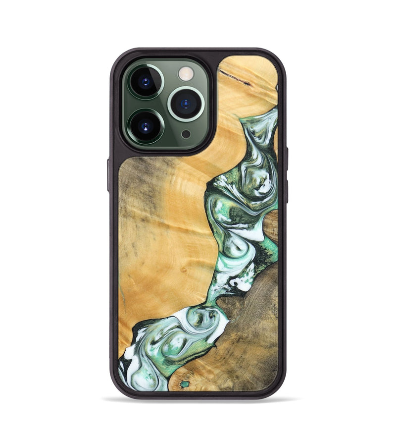 iPhone 13 Pro Wood+Resin Phone Case - Rosa (Green, 696486)