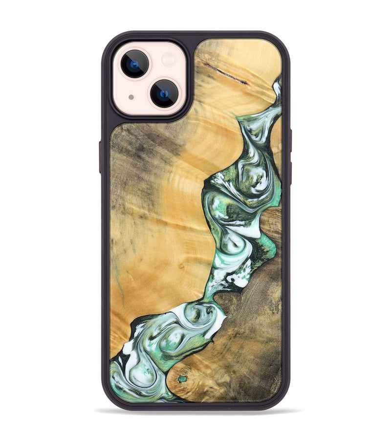 iPhone 14 Plus Wood+Resin Phone Case - Rosa (Green, 696486)