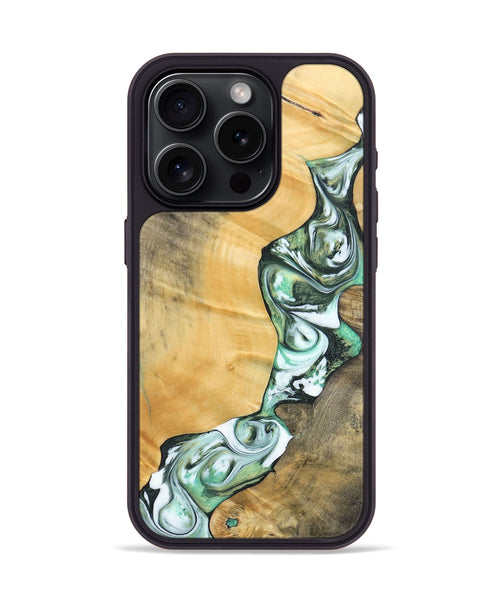 iPhone 15 Pro Wood+Resin Phone Case - Rosa (Green, 696486)