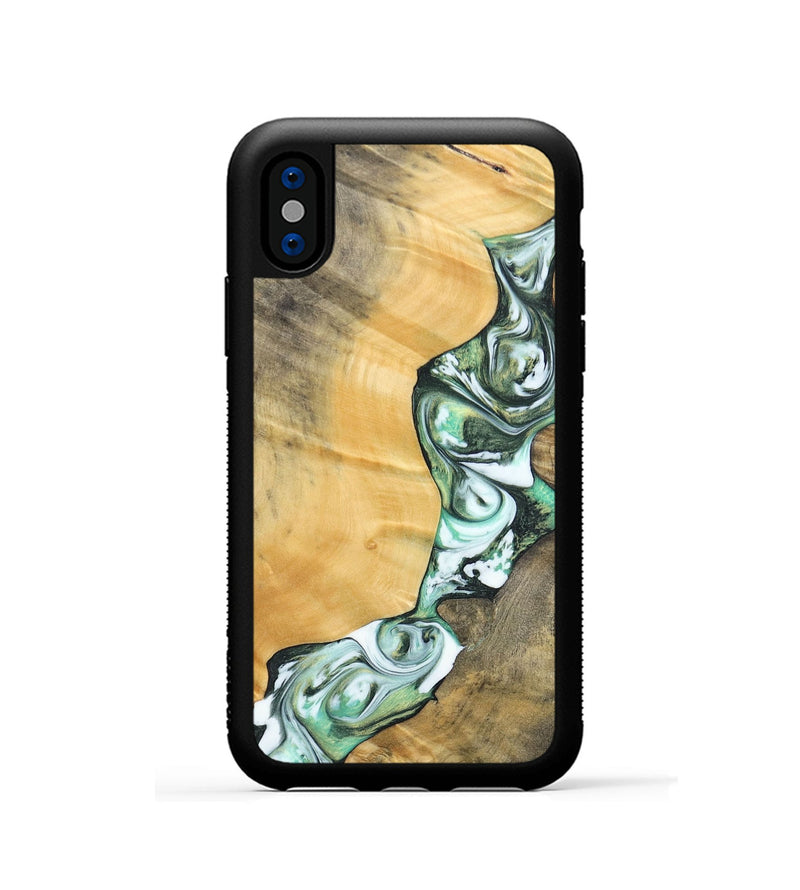 iPhone Xs Wood+Resin Phone Case - Rosa (Green, 696486)