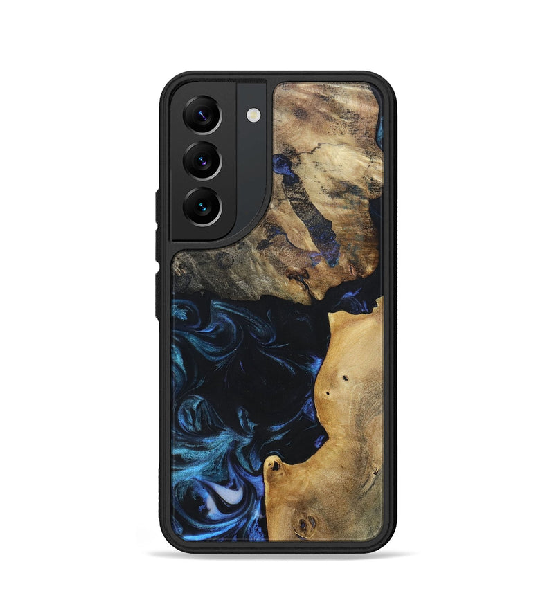 Galaxy S22 Wood+Resin Phone Case - Sally (Blue, 696508)
