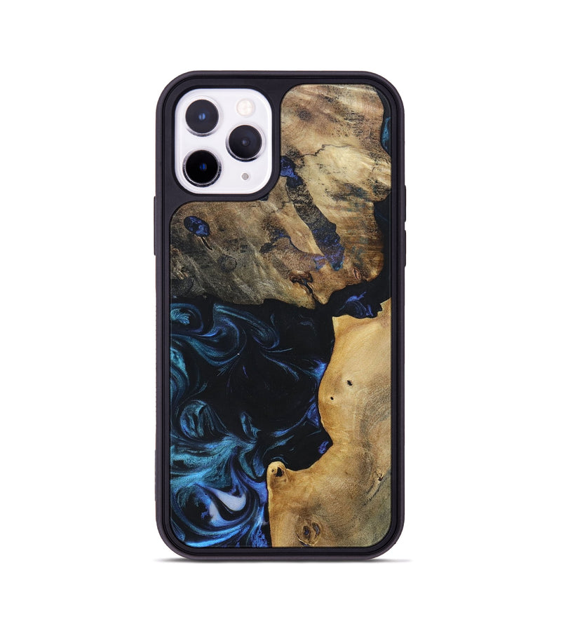iPhone 11 Pro Wood+Resin Phone Case - Sally (Blue, 696508)