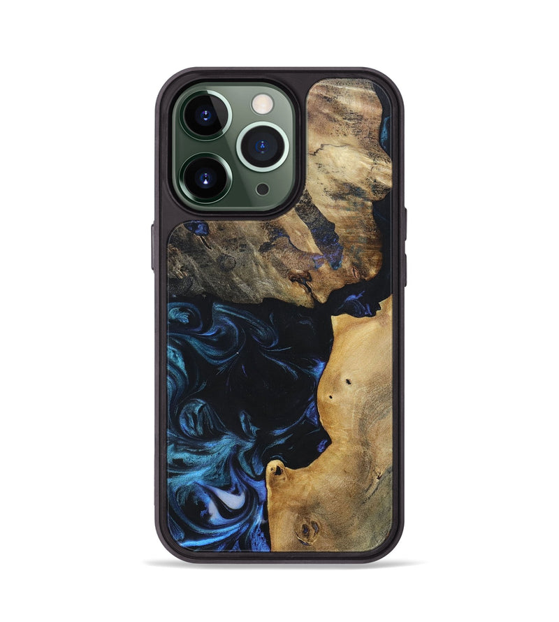 iPhone 13 Pro Wood+Resin Phone Case - Sally (Blue, 696508)