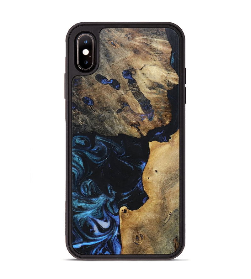 iPhone Xs Max Wood+Resin Phone Case - Sally (Blue, 696508)