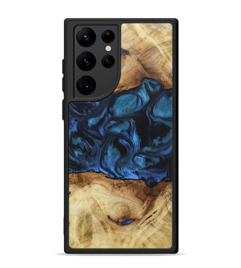 Galaxy S22 Ultra Wood+Resin Phone Case - Andrew (Blue, 696511)