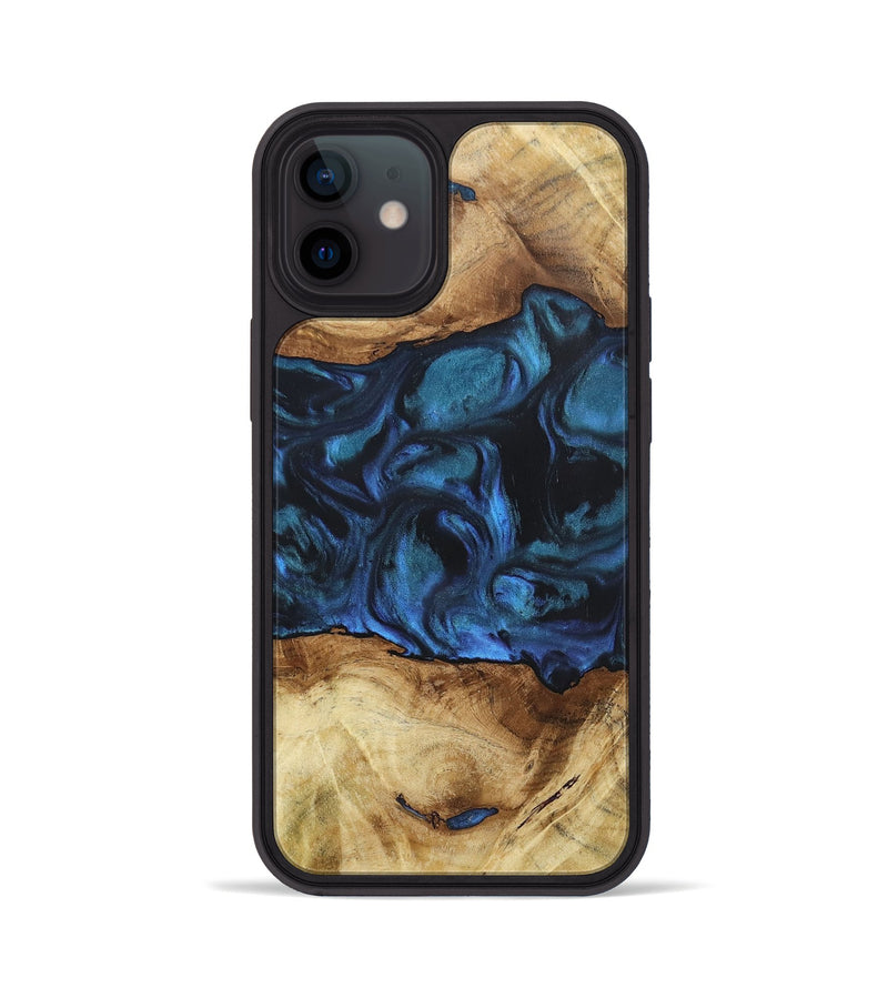 iPhone 12 Wood+Resin Phone Case - Andrew (Blue, 696511)