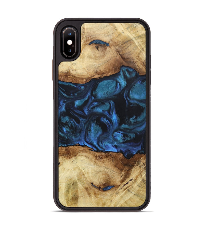 iPhone Xs Max Wood+Resin Phone Case - Andrew (Blue, 696511)