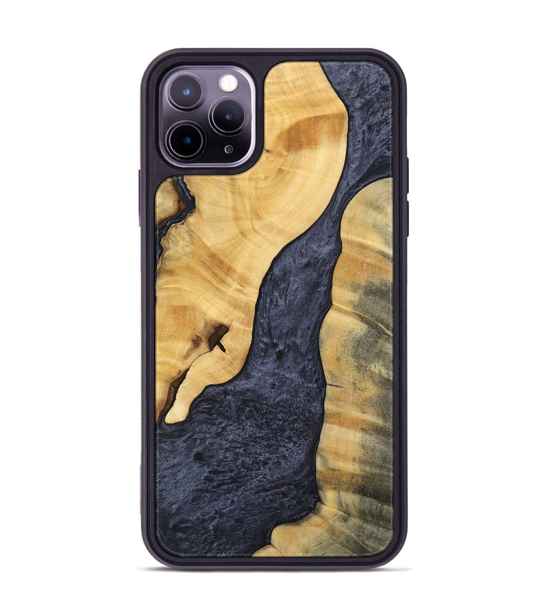 iPhone 11 Pro Max Wood+Resin Phone Case - Chance (Pure Black, 696522)