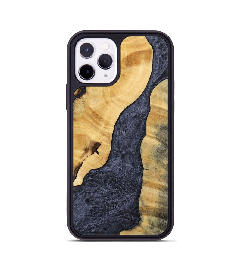 iPhone 11 Pro Wood+Resin Phone Case - Chance (Pure Black, 696522)