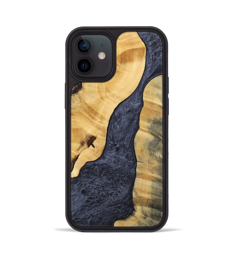 iPhone 12 Wood+Resin Phone Case - Chance (Pure Black, 696522)