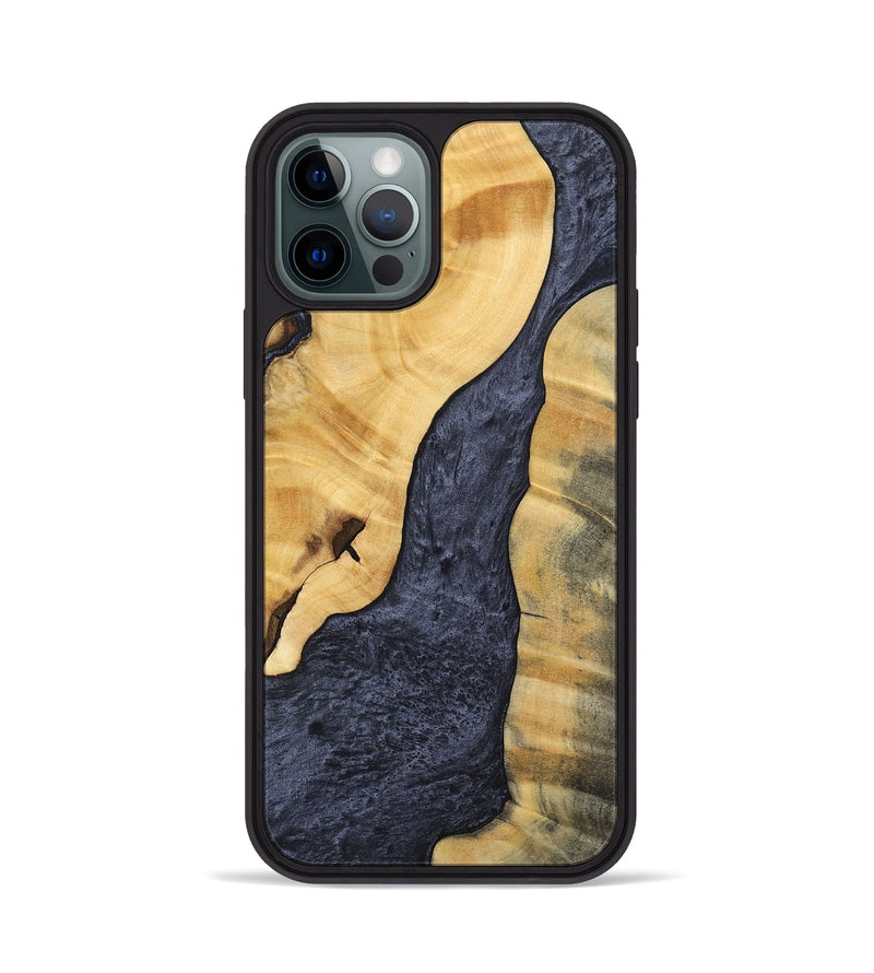 iPhone 12 Pro Wood+Resin Phone Case - Chance (Pure Black, 696522)