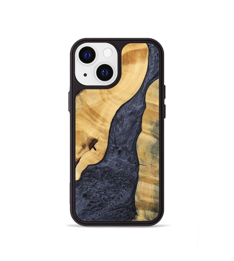 iPhone 13 mini Wood+Resin Phone Case - Chance (Pure Black, 696522)