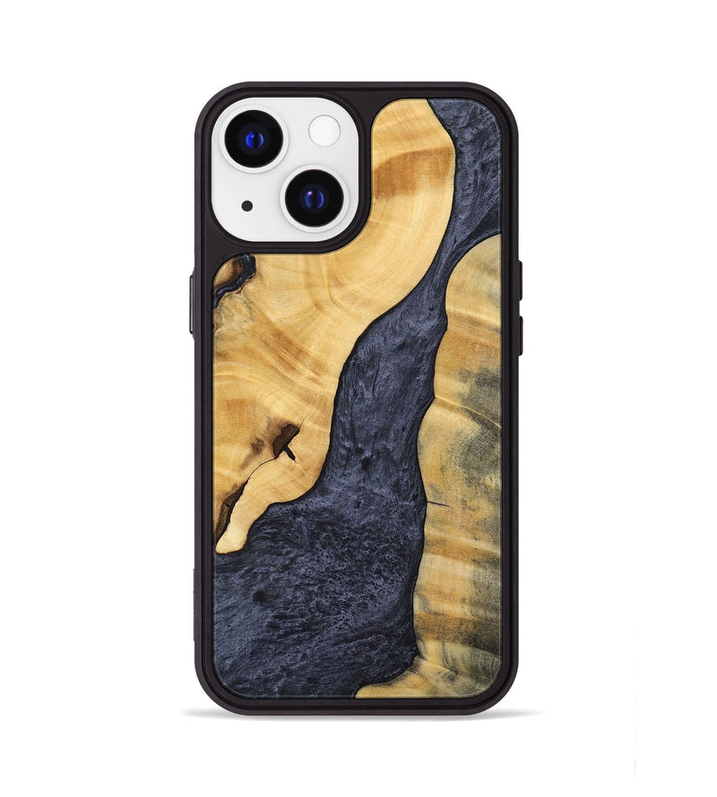 iPhone 13 Wood+Resin Phone Case - Chance (Pure Black, 696522)