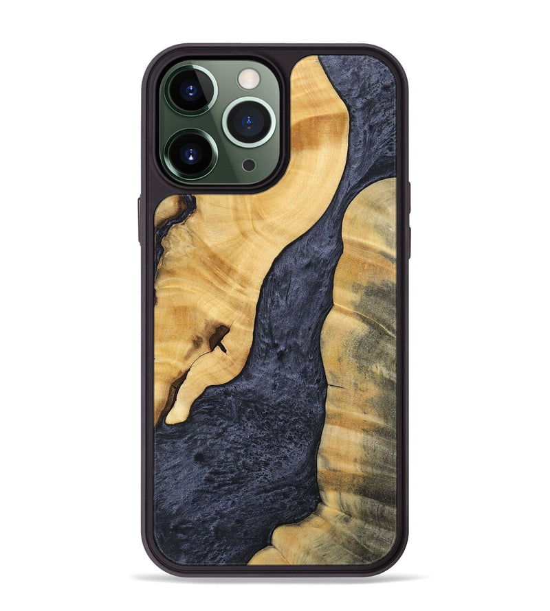 iPhone 13 Pro Max Wood+Resin Phone Case - Chance (Pure Black, 696522)