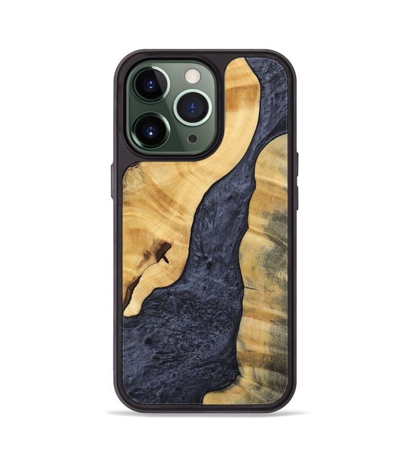 iPhone 13 Pro Wood+Resin Phone Case - Chance (Pure Black, 696522)