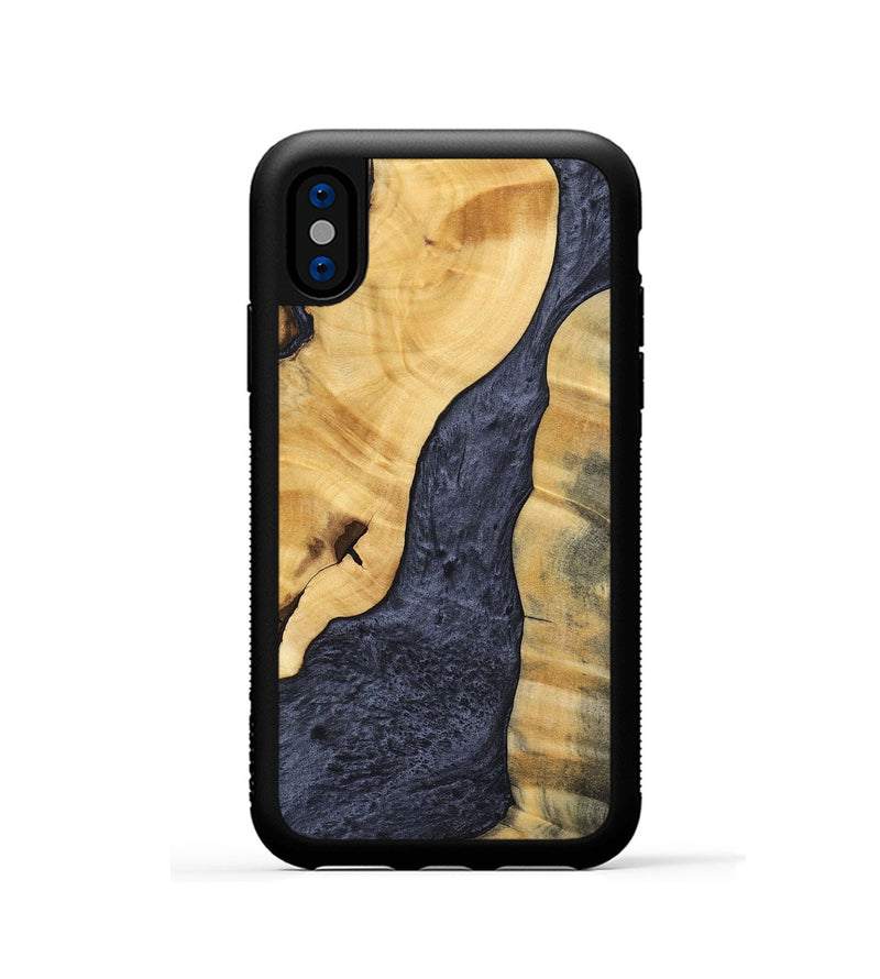 iPhone Xs Wood+Resin Phone Case - Chance (Pure Black, 696522)