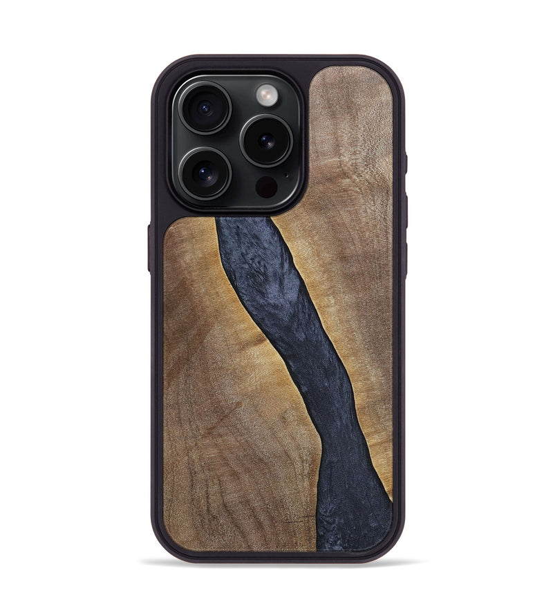 iPhone 15 Pro Wood+Resin Phone Case - Kash (Pure Black, 696526)