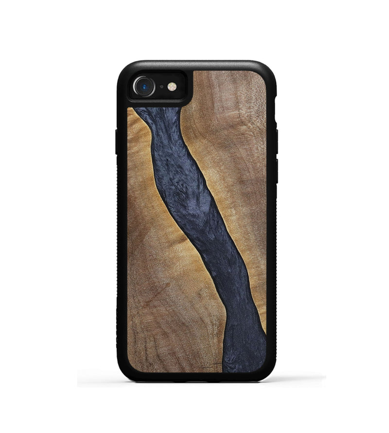 iPhone SE Wood+Resin Phone Case - Kash (Pure Black, 696526)
