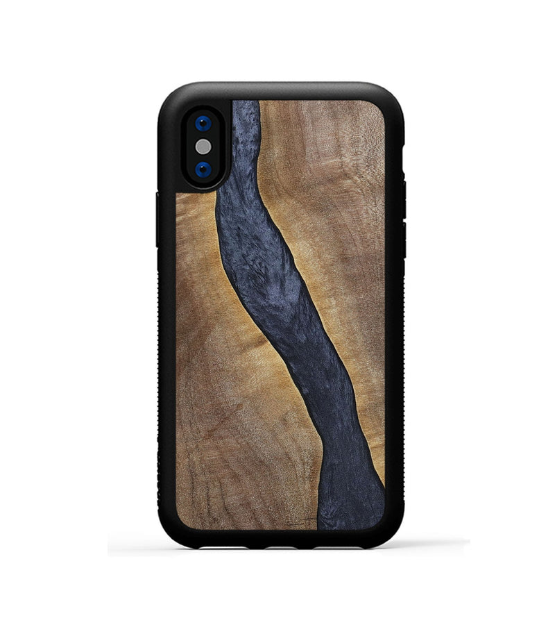 iPhone Xs Wood+Resin Phone Case - Kash (Pure Black, 696526)