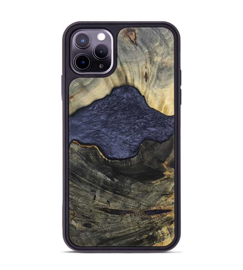 iPhone 11 Pro Max Wood+Resin Phone Case - Lesley (Pure Black, 696539)