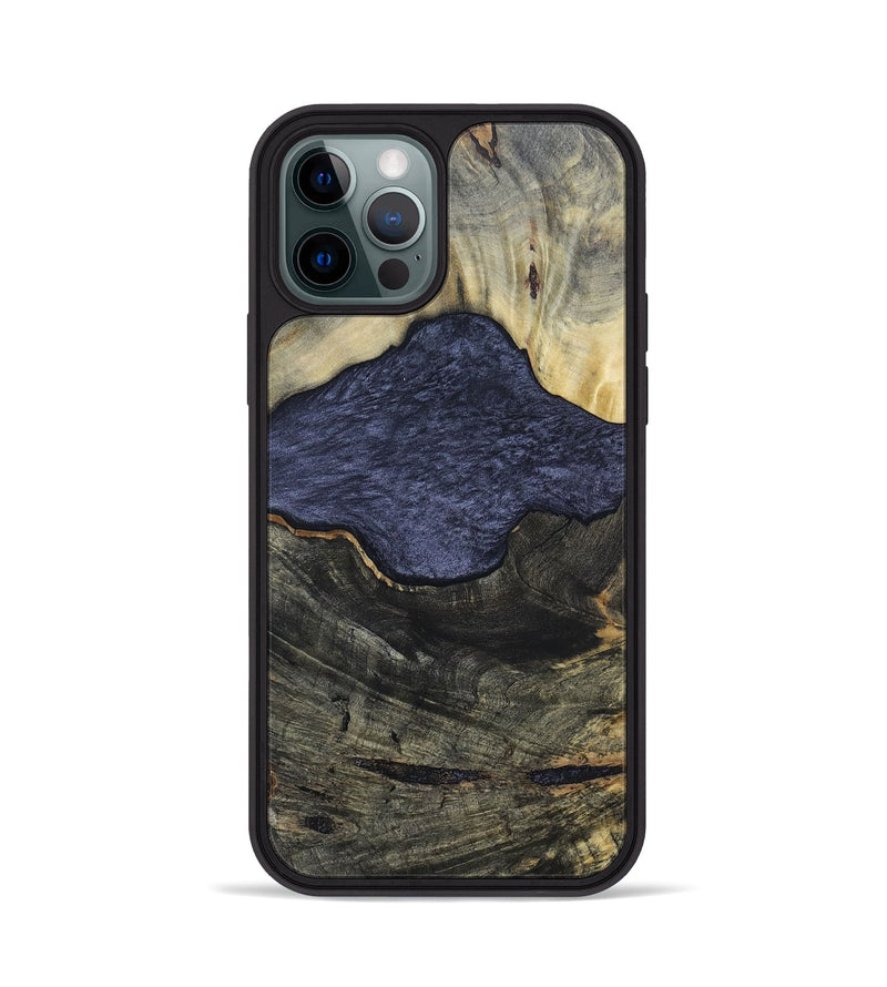 iPhone 12 Pro Wood+Resin Phone Case - Lesley (Pure Black, 696539)