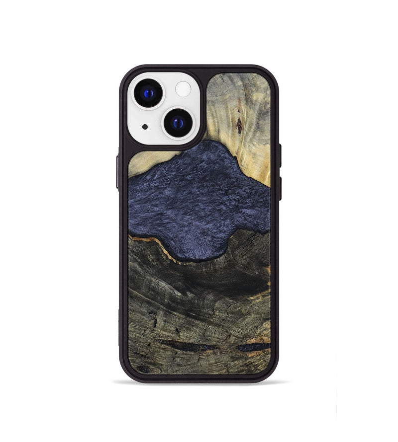 iPhone 13 mini Wood+Resin Phone Case - Lesley (Pure Black, 696539)