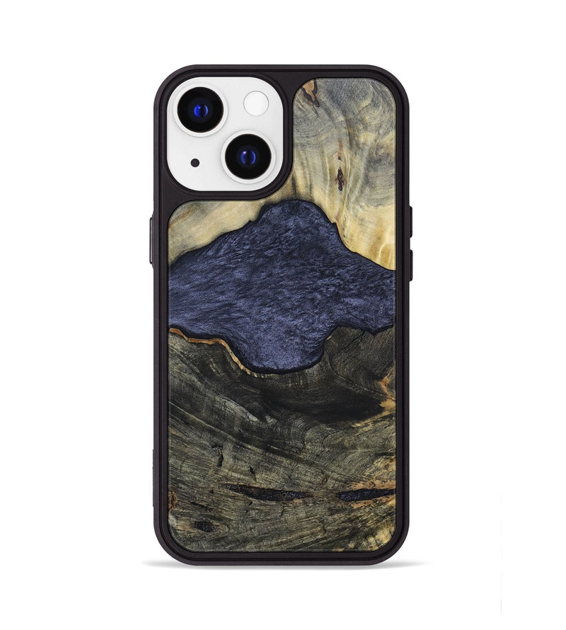 iPhone 13 Wood+Resin Phone Case - Lesley (Pure Black, 696539)