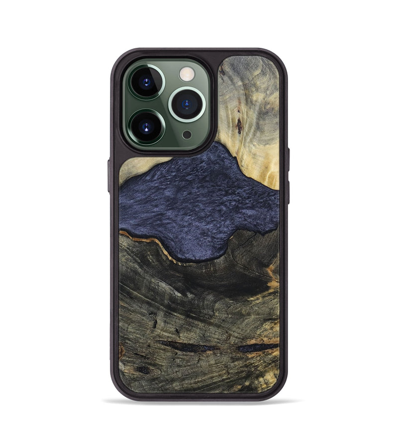 iPhone 13 Pro Wood+Resin Phone Case - Lesley (Pure Black, 696539)