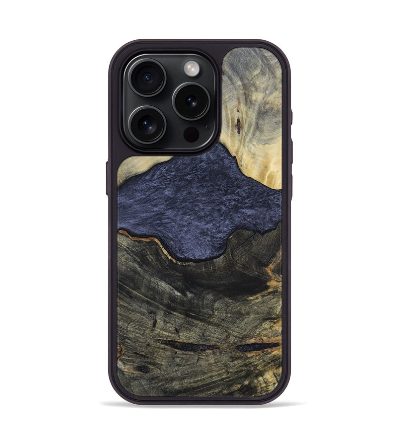 iPhone 15 Pro Wood+Resin Phone Case - Lesley (Pure Black, 696539)