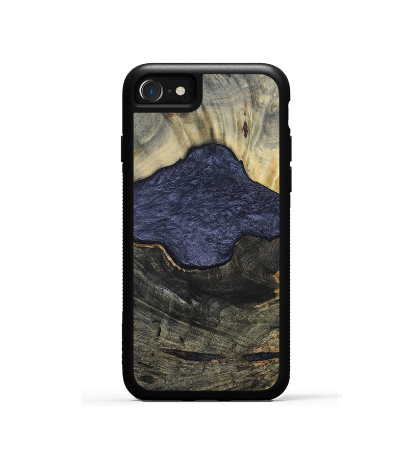 iPhone SE Wood+Resin Phone Case - Lesley (Pure Black, 696539)