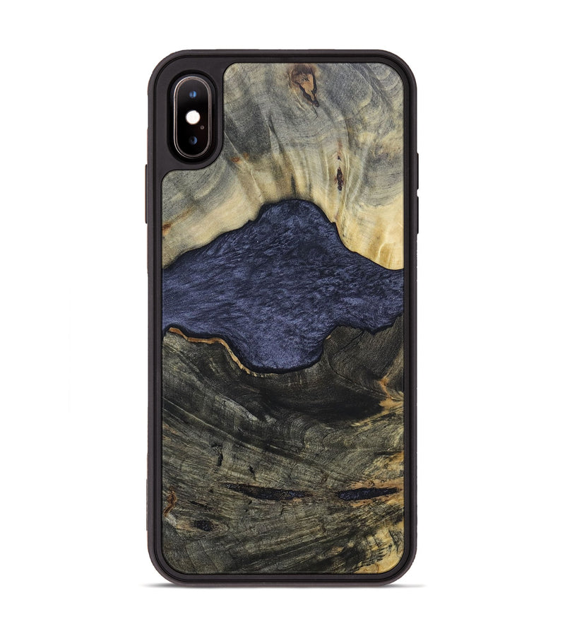 iPhone Xs Max Wood+Resin Phone Case - Lesley (Pure Black, 696539)