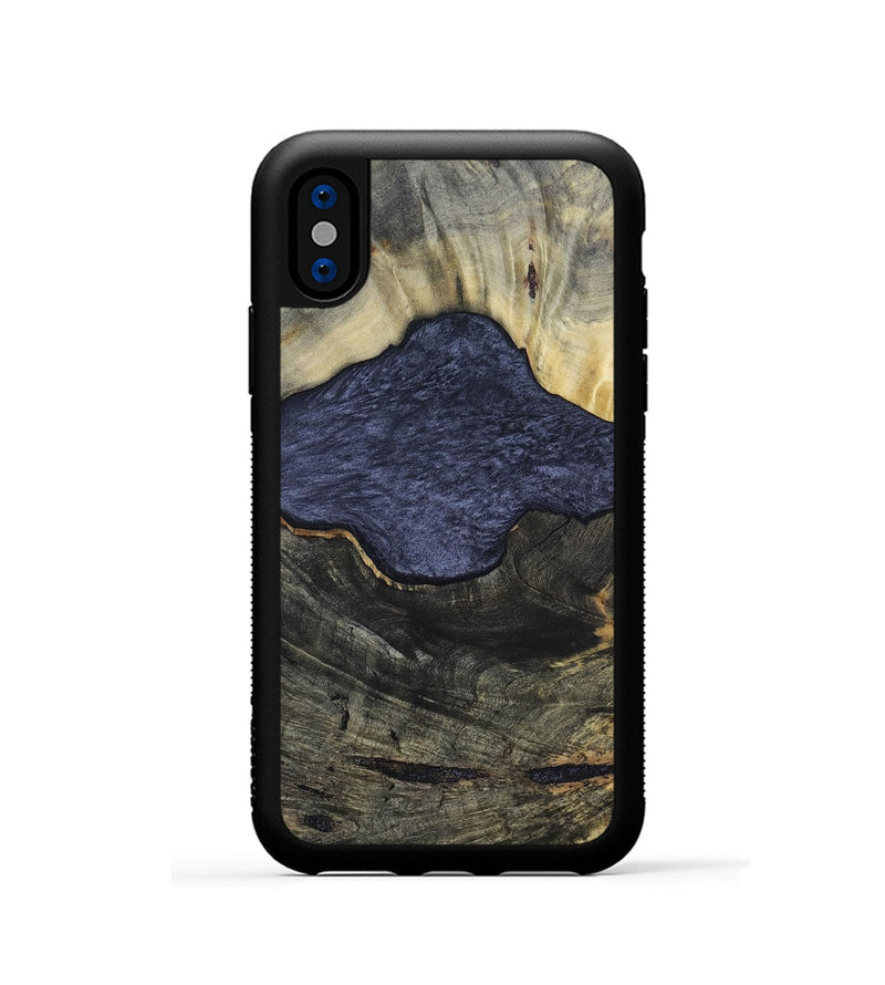 iPhone Xs Wood+Resin Phone Case - Lesley (Pure Black, 696539)