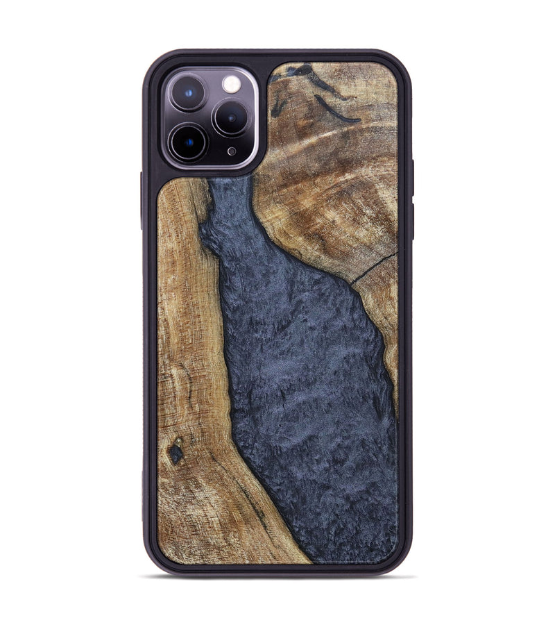 iPhone 11 Pro Max Wood+Resin Phone Case - Paris (Pure Black, 696540)