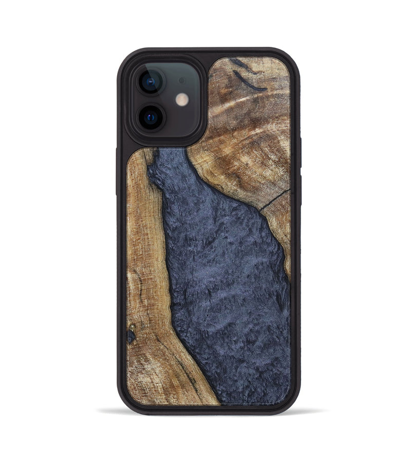 iPhone 12 Wood+Resin Phone Case - Paris (Pure Black, 696540)