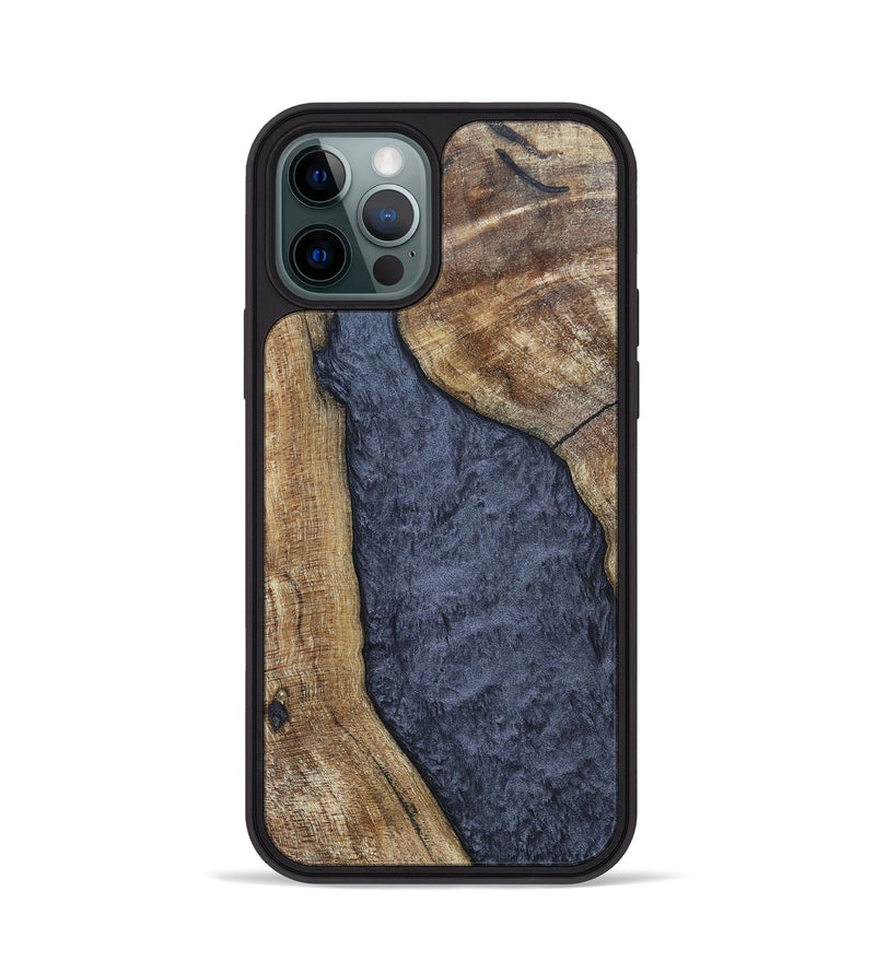 iPhone 12 Pro Wood+Resin Phone Case - Paris (Pure Black, 696540)