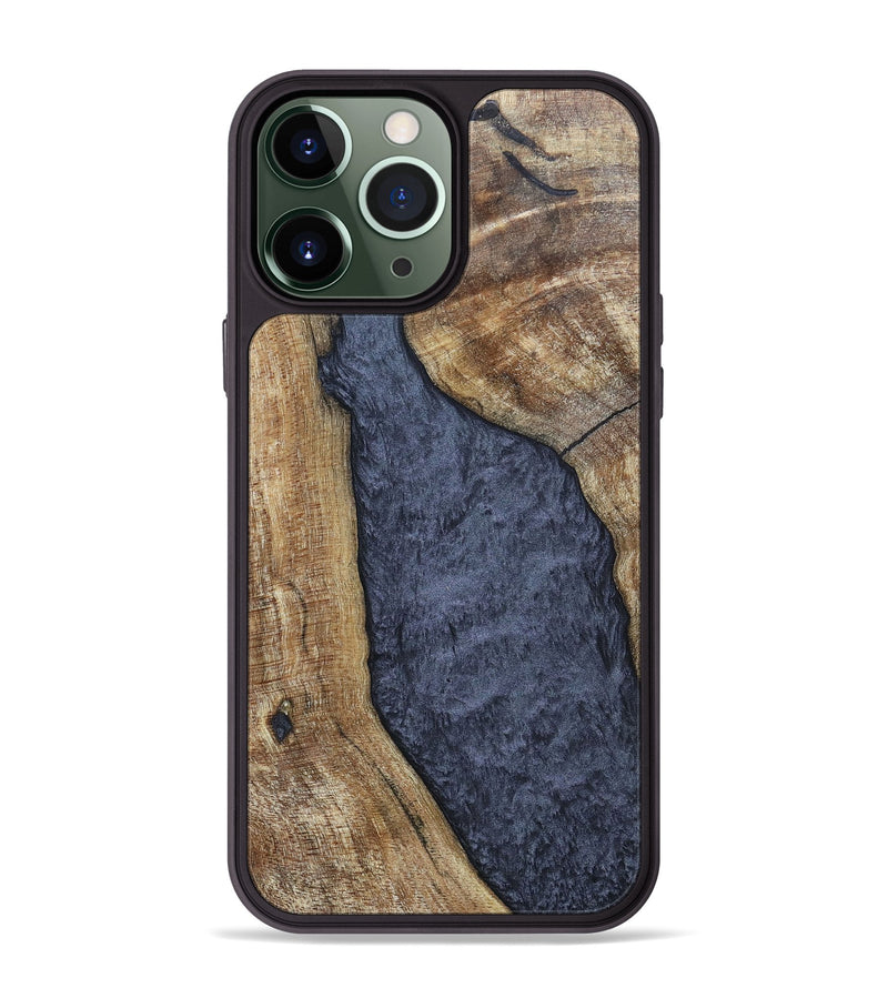 iPhone 13 Pro Max Wood+Resin Phone Case - Paris (Pure Black, 696540)