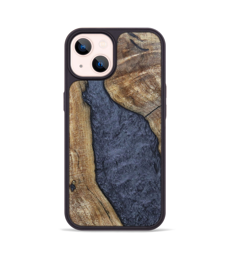 iPhone 14 Wood+Resin Phone Case - Paris (Pure Black, 696540)