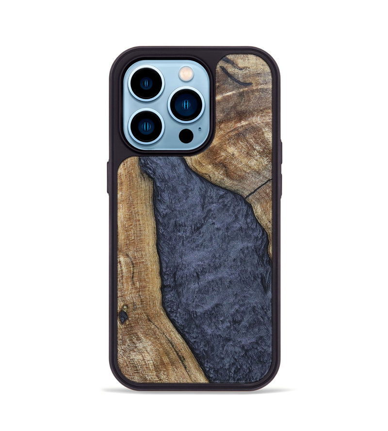 iPhone 14 Pro Wood+Resin Phone Case - Paris (Pure Black, 696540)