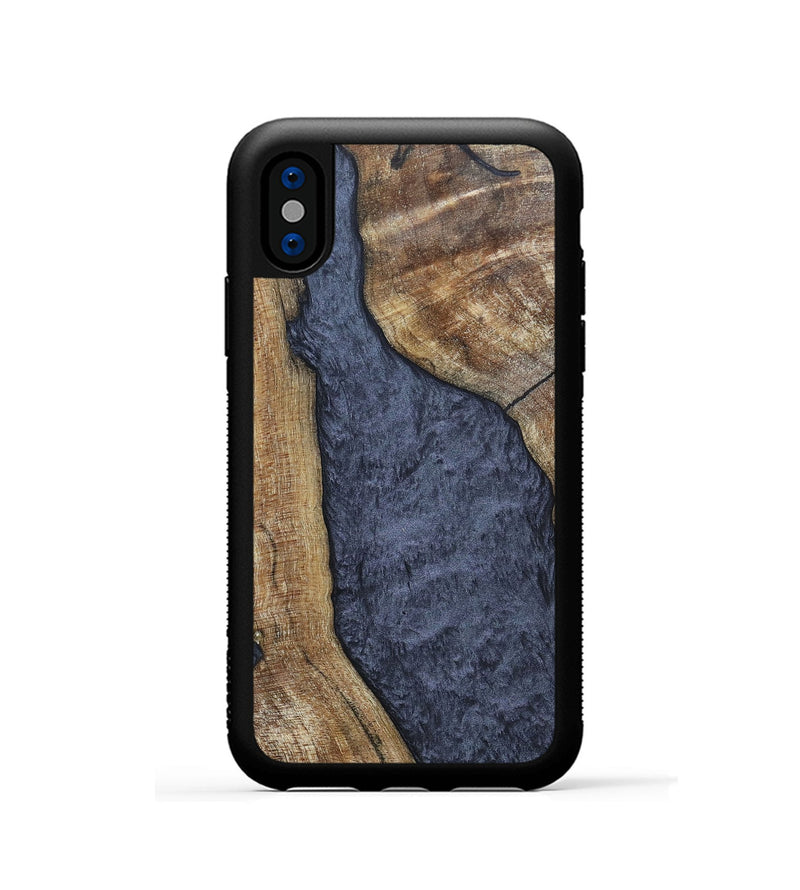 iPhone Xs Wood+Resin Phone Case - Paris (Pure Black, 696540)