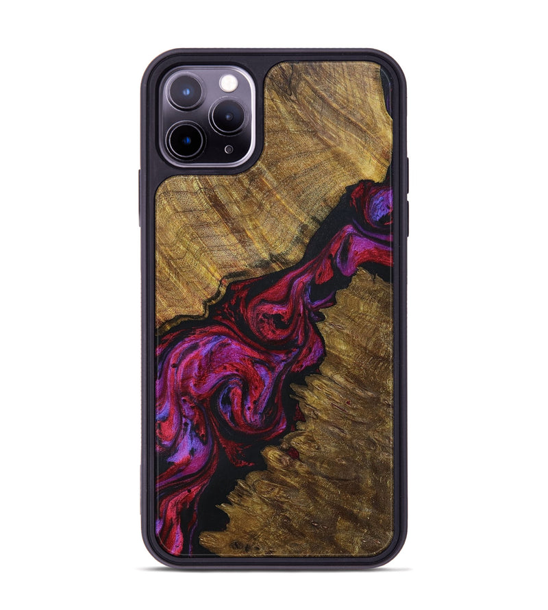 iPhone 11 Pro Max Wood+Resin Phone Case - Preston (Red, 696545)